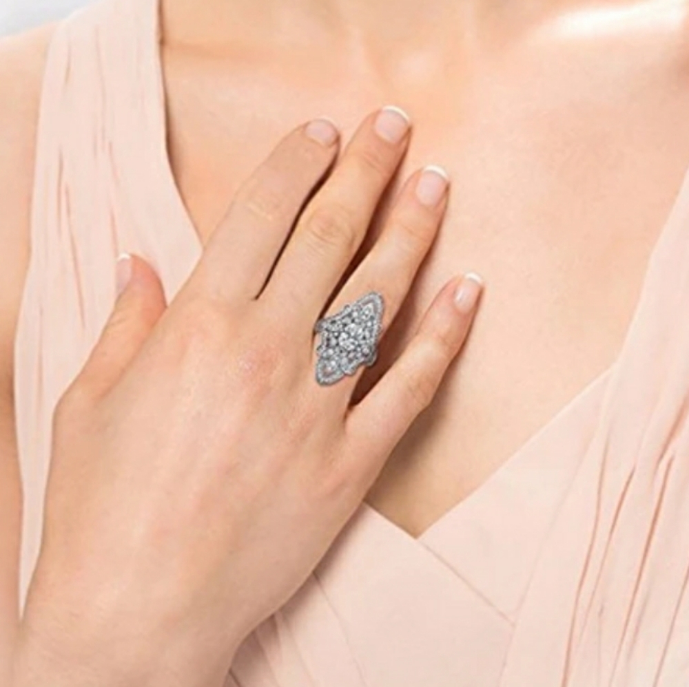 New Silver Vintage Statement Ring - Picture 3 of 5